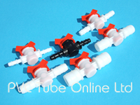 Plastic Inline Hose Taps for plastic flexible tube. Available in many different sizes. Plastic Inline Hose Taps for plastic flexible tube. Available in many different sizes.