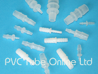 Plastic Straight Barbed Reducers for plastic flexible tube.  Available in many different sizes.